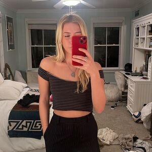 John Galt striped crop top